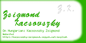 zsigmond kacsovszky business card